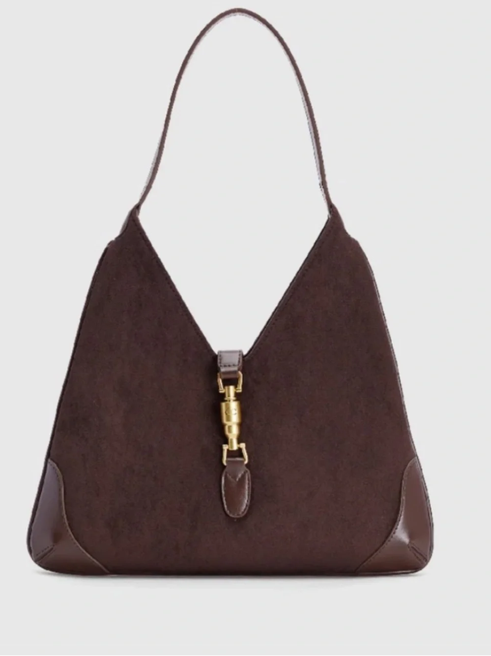 Brown Suede Shoulder Bag - Picture 3 of 12